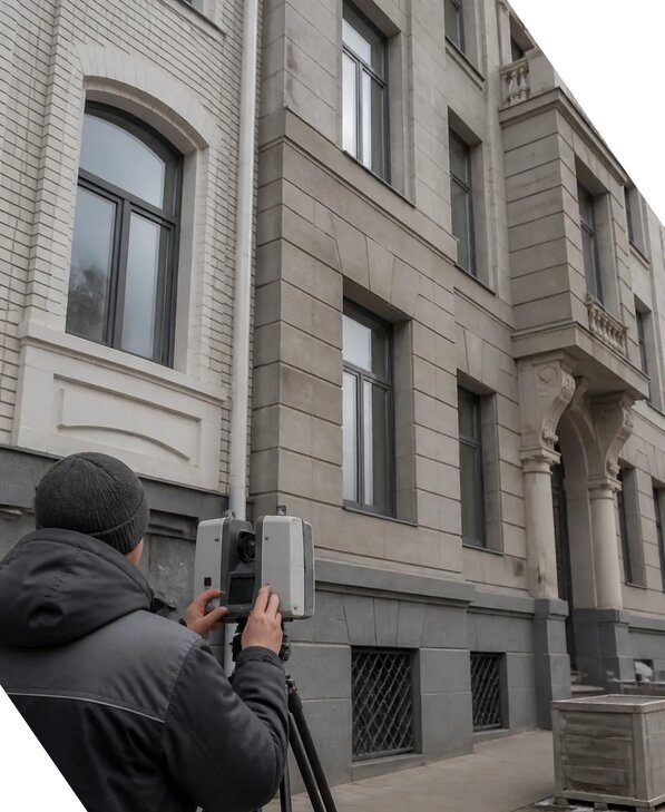 Лазерное сканирование фасадов зданий для обследования в Таганроге